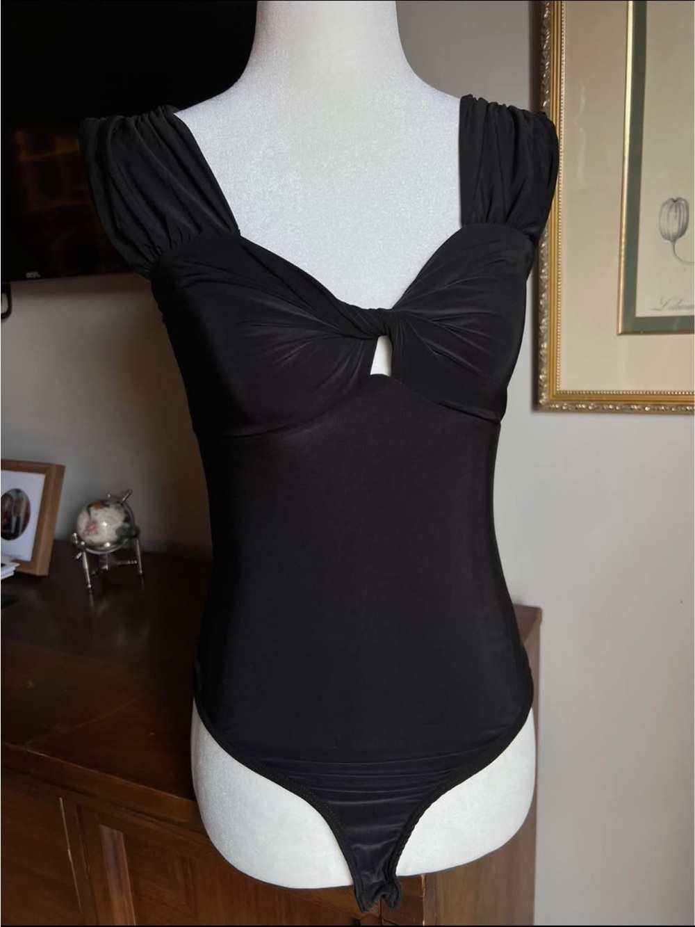 21 Saints Black Twist-Front Women’s Bodysuit